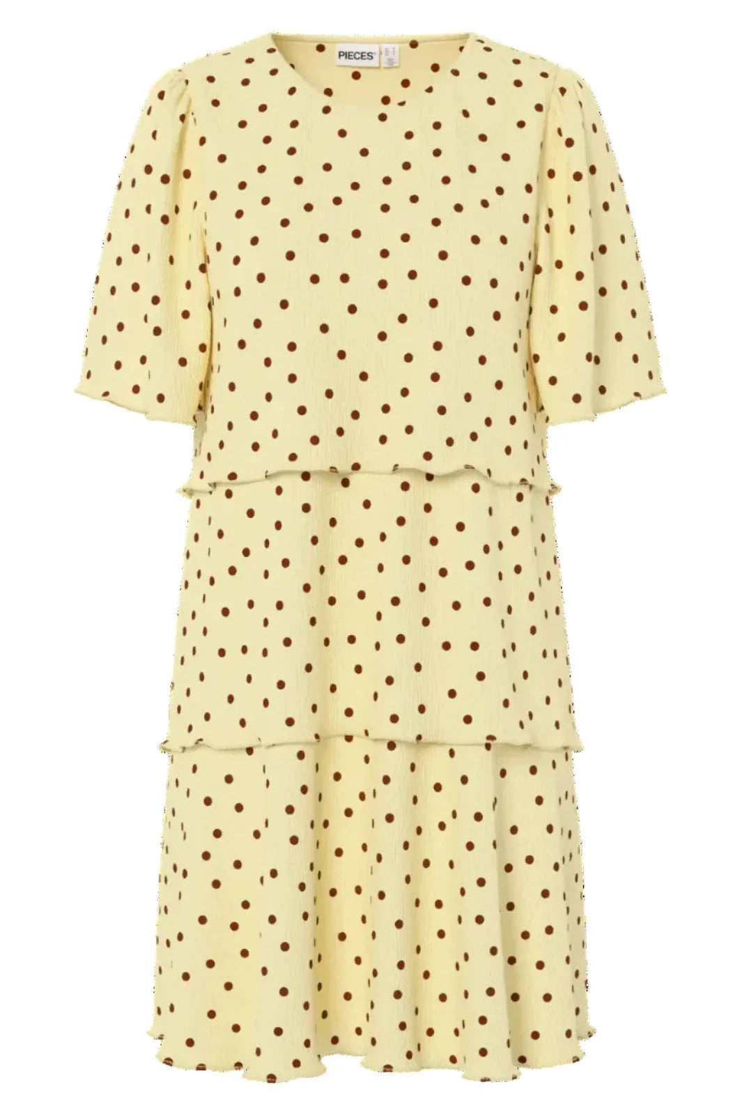Pieces - Pcflora Ss Layering Dress - 5082812 French Vanilla Dots Kjoler 