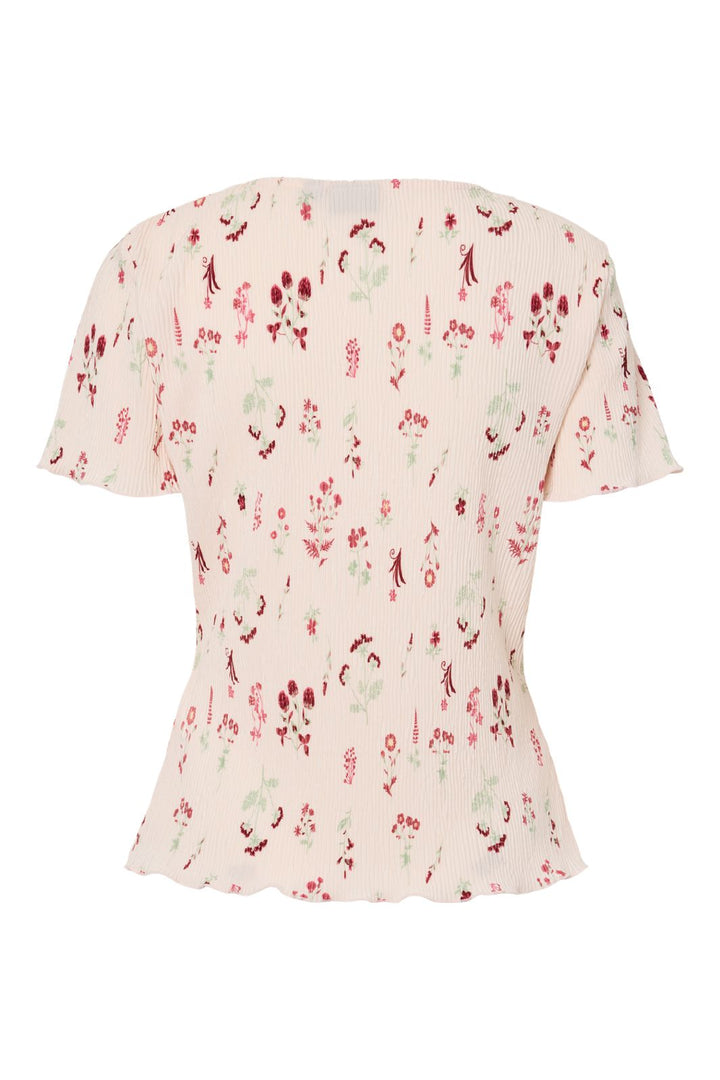 Pieces - Pcflora Ss O-Neck Top Msa - 4975241 Petal Pink Flowers