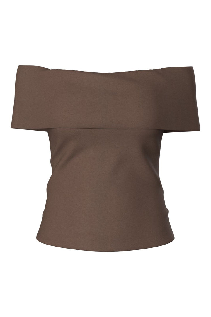 Pieces - Pcgeorgina Ss Off Shoulder Top - 5185868 Hot Fudge