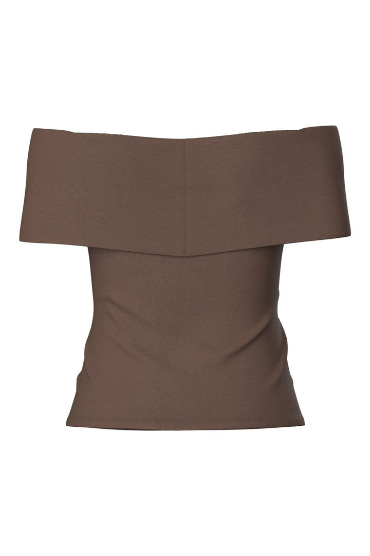 Pieces - Pcgeorgina Ss Off Shoulder Top - 5185868 Hot Fudge