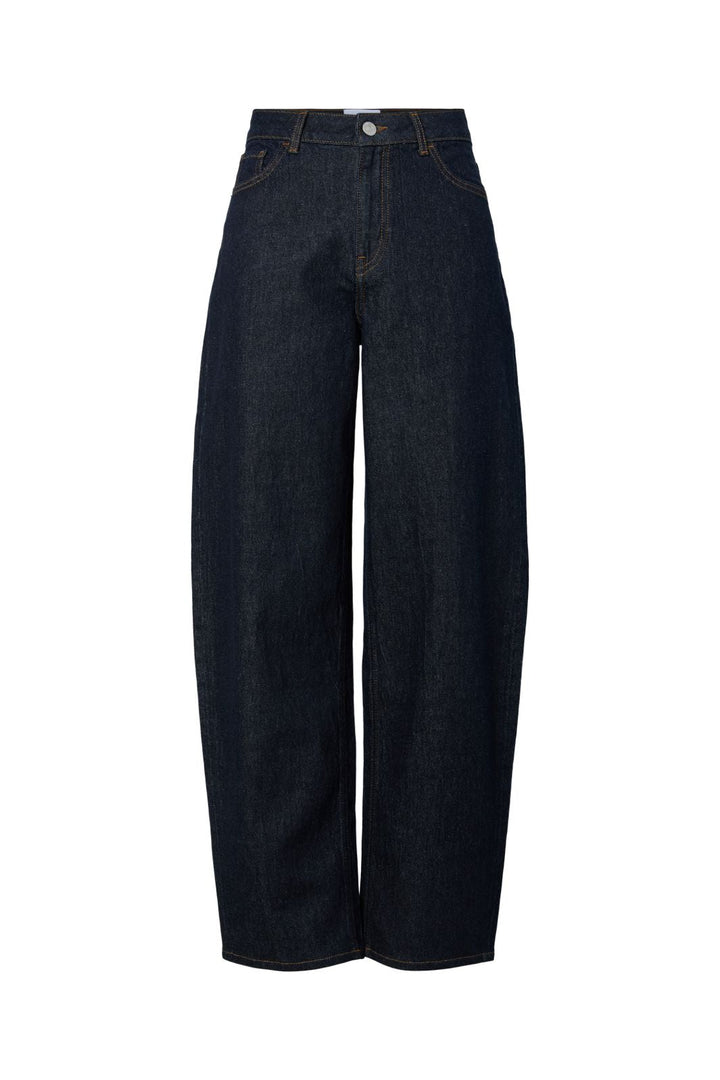 Pieces - Pcgrace Barrel Jeans - 5039576 Dark Blue Denim Rinse