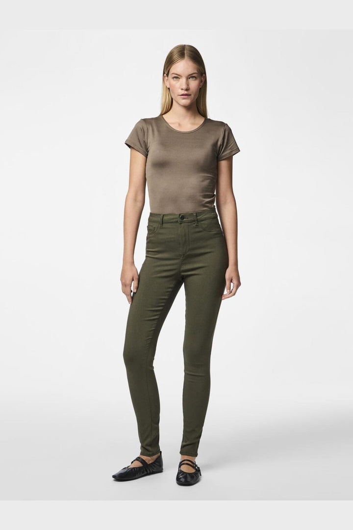 Pieces - Pchighskin Wear Jeggings - 4530982 Forest Night