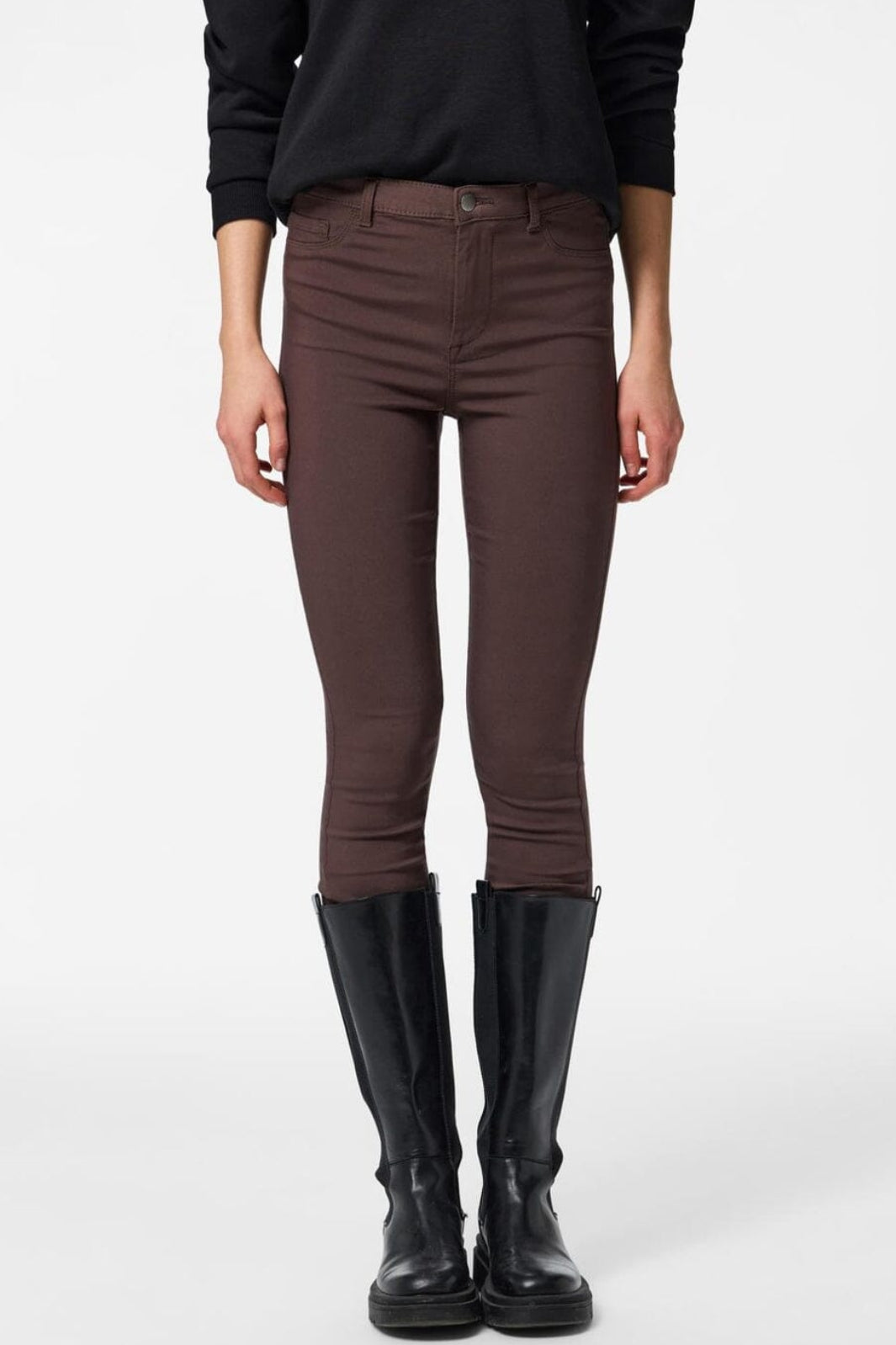 Pieces - Pchighskin Wear Jeggings - 5045710 Hot Fudge