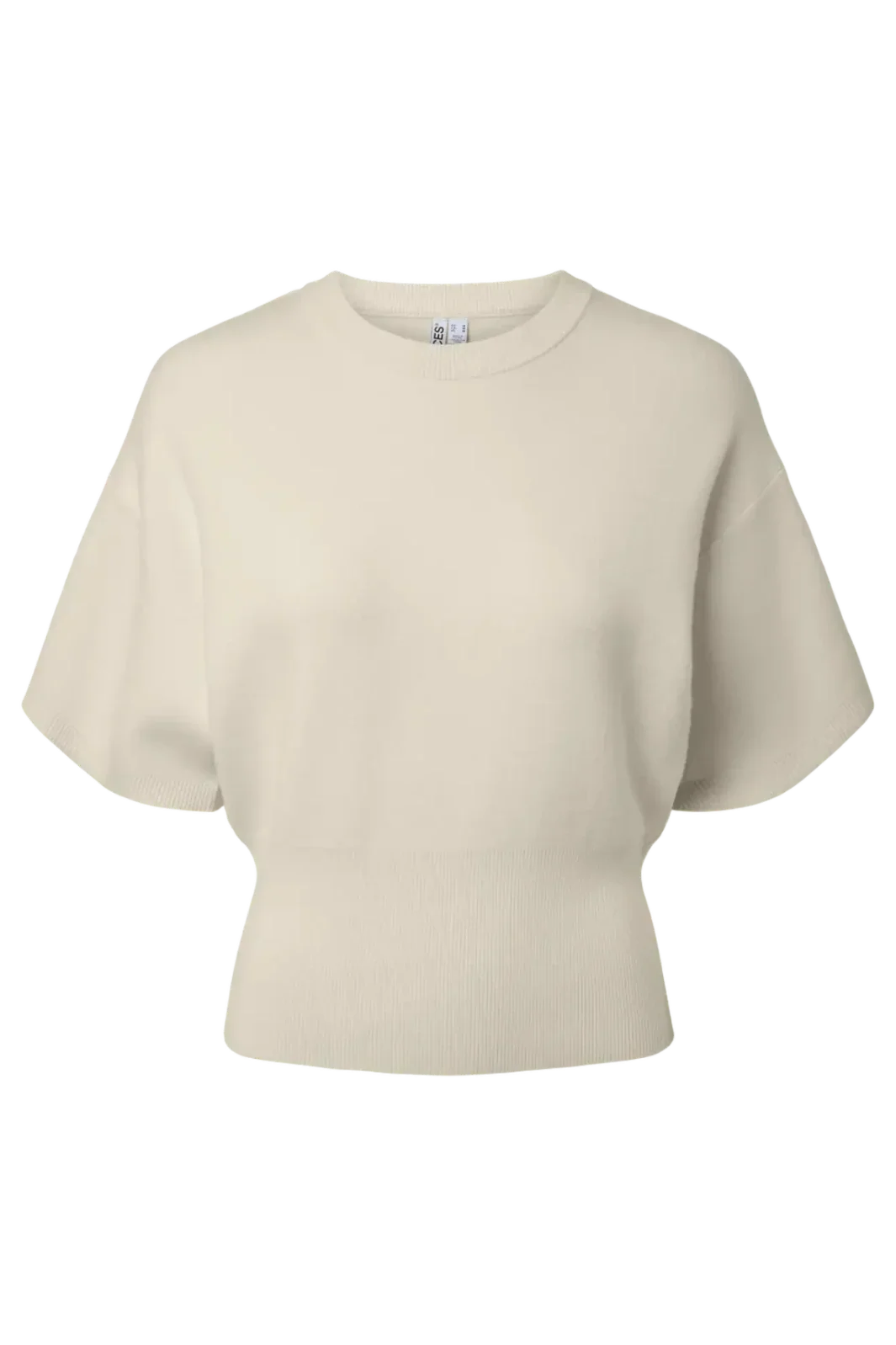 Pieces - Pcjassy Ss O-Neck Waist Knit - 5194313 Birch Toppe 