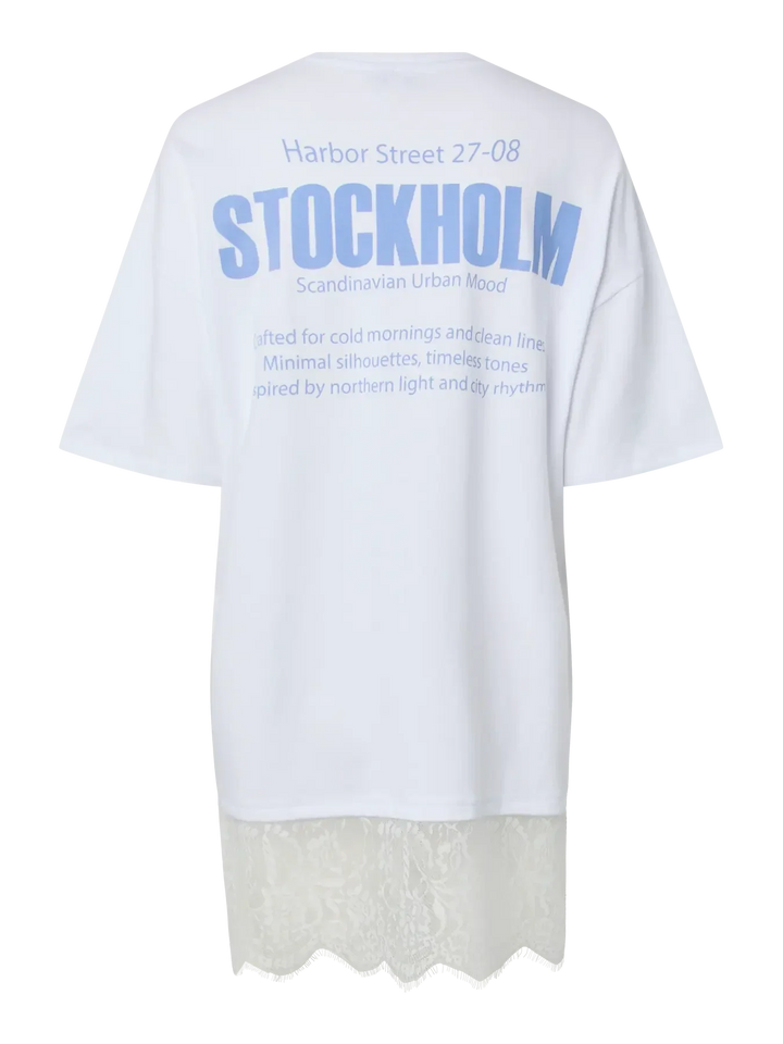 Pieces - Pcjoda Ss Oversized Tee - 5197990 Bright White Stockholm T-shirts 