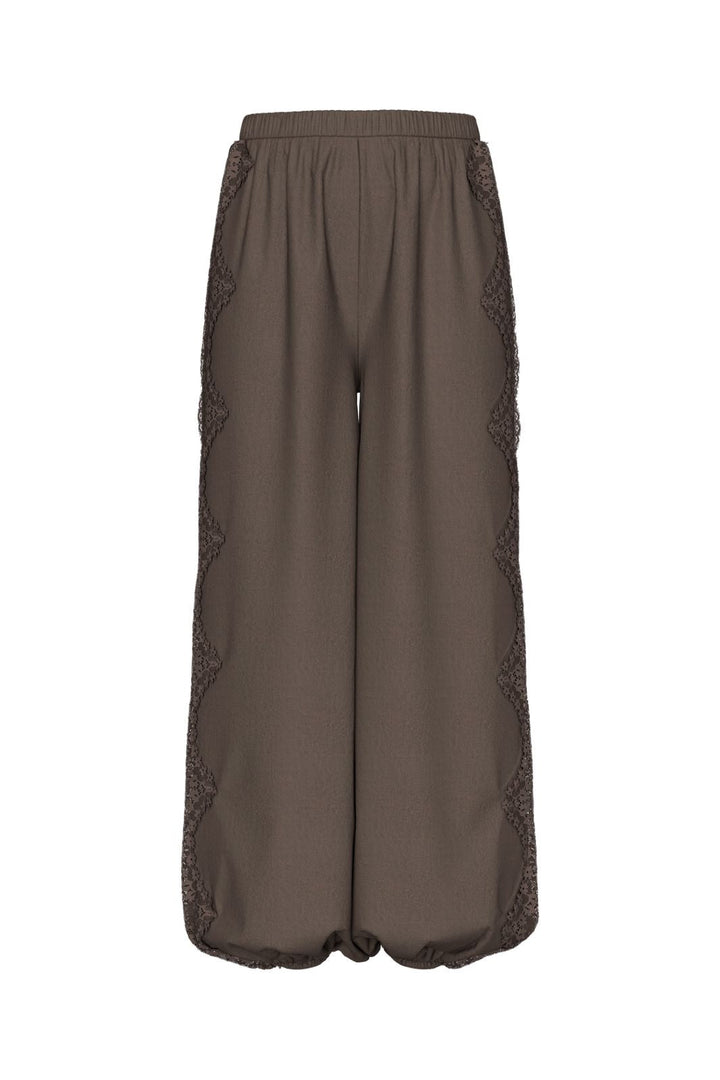 Pieces - Pcjolivia Hwlace Detail Balloon Pant - 5185388 Hot Fudge Hot Fudge Lace
