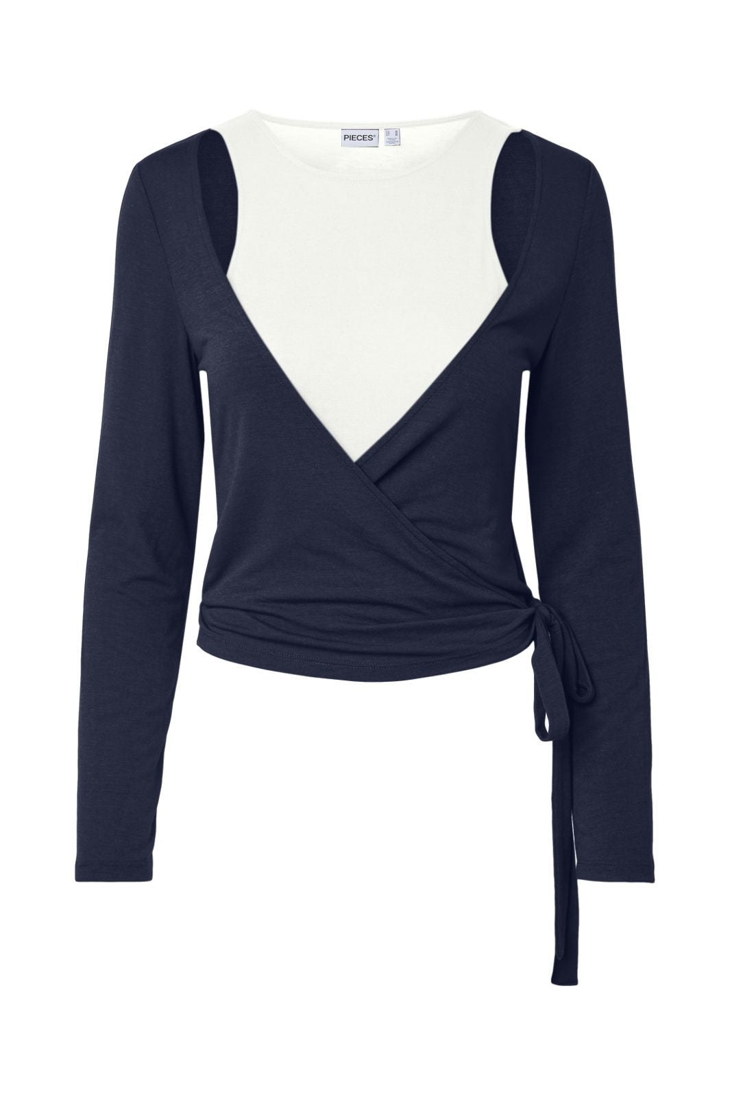 Pieces - Pcjuliana Roya Ls 2 In 1 Top - 5228537 Maritime Blue Grey Melange