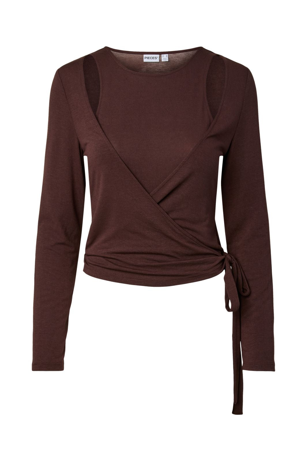 Pieces - Pcjuliane Roya Ls 2 In 1 Top - 5185465 Hot Fudge