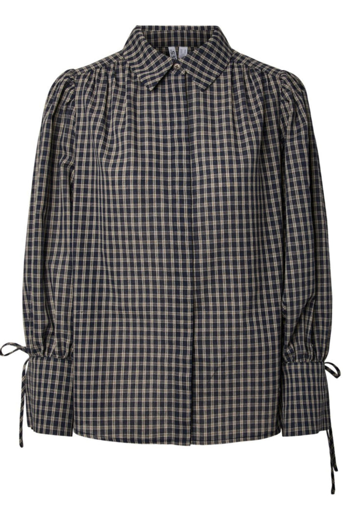 Pieces - Pcjuna Ls Pleated Detail Shirt Wnv - 5179492 Maritime Blue Birch