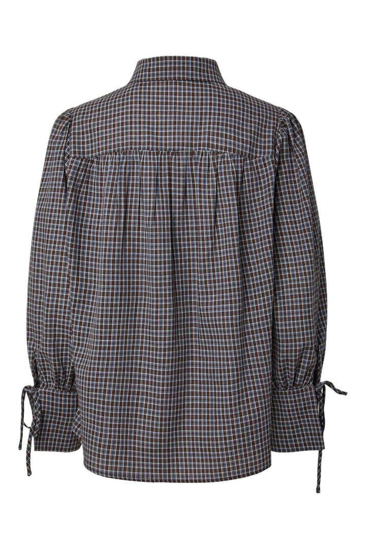 Pieces - Pcjune Ls Pleated Detail Shirt Wnv - 5162473 Cashmere Blue Hot Fudge