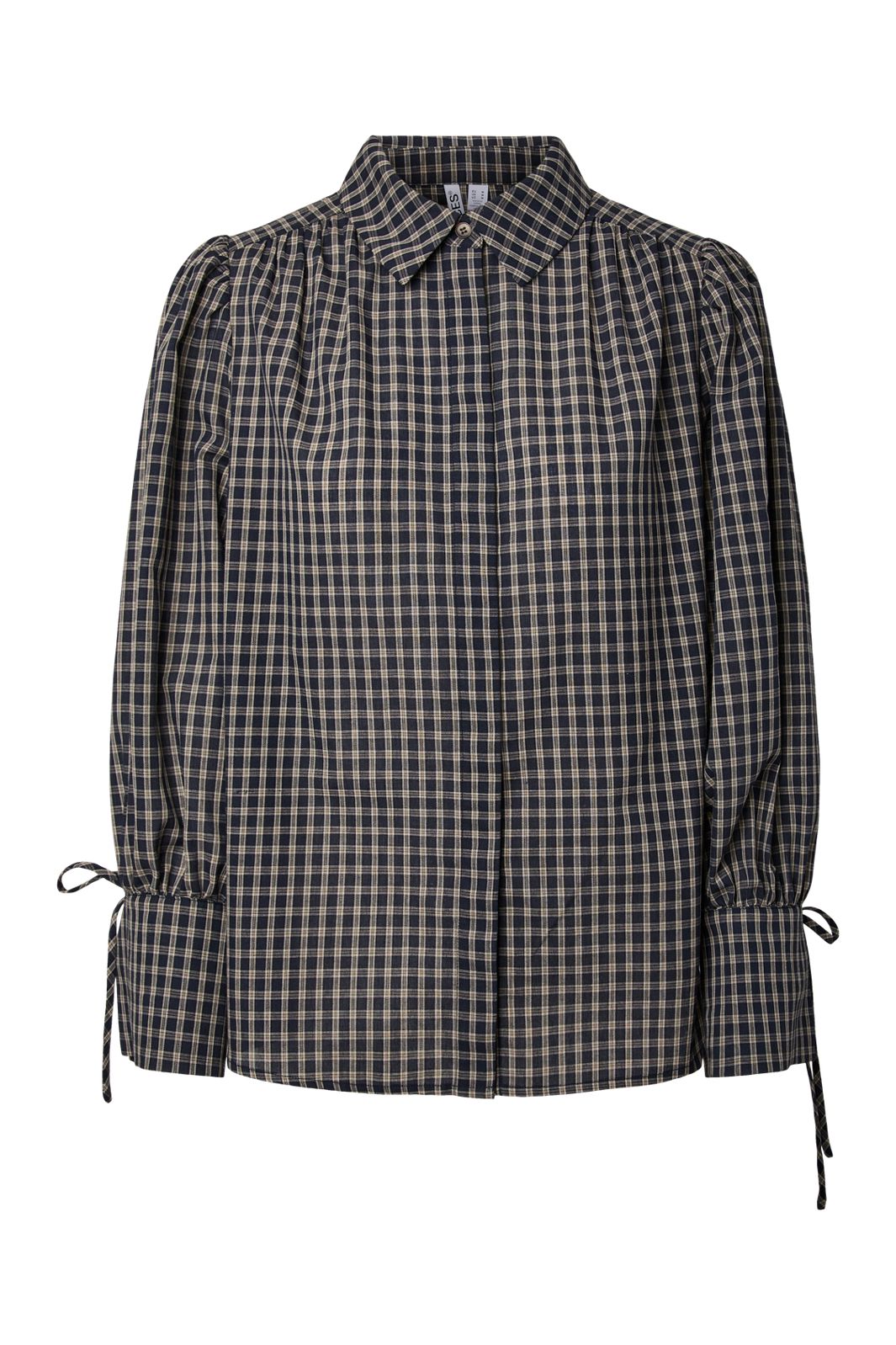 Pieces - Pcjune Ls Pleated Detail Shirt Wnv - 5162474 Maritime Blue Birch