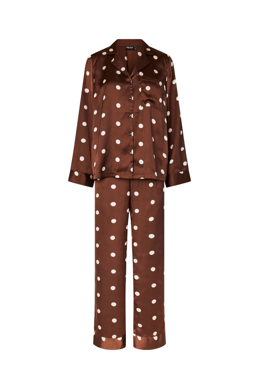 Pieces - Pcjytte Xmas Satin Night Set - 5081250 Chicory Coffee Cloud Dancer Dot