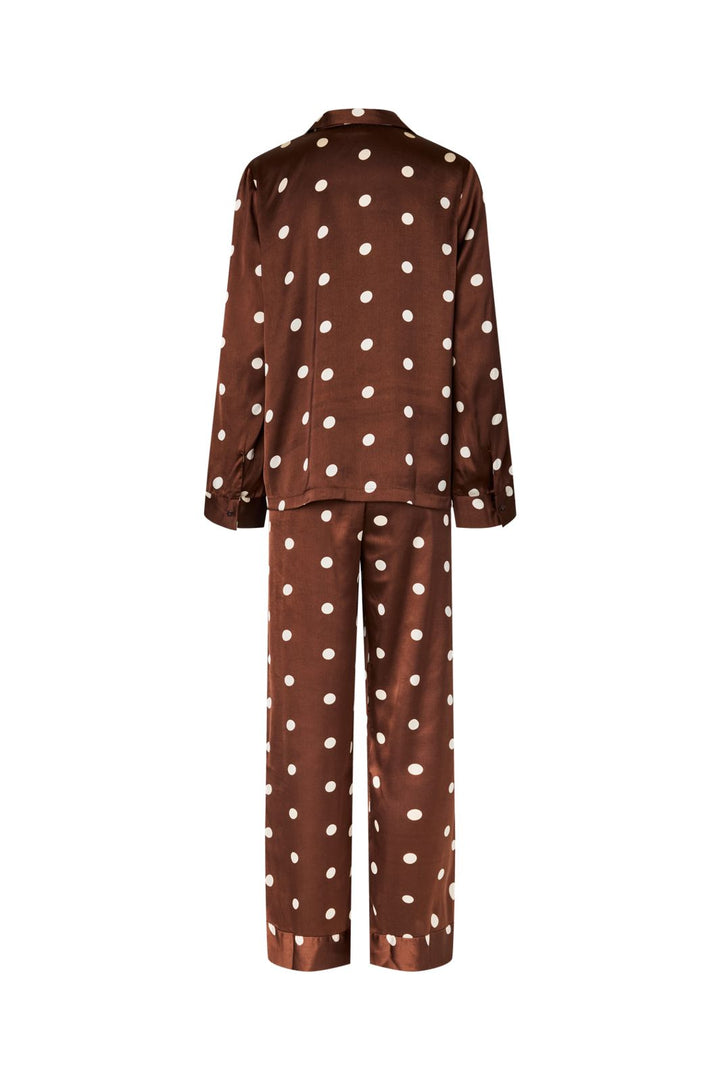 Pieces - Pcjytte Xmas Satin Night Set - 5081250 Chicory Coffee Cloud Dancer Dot