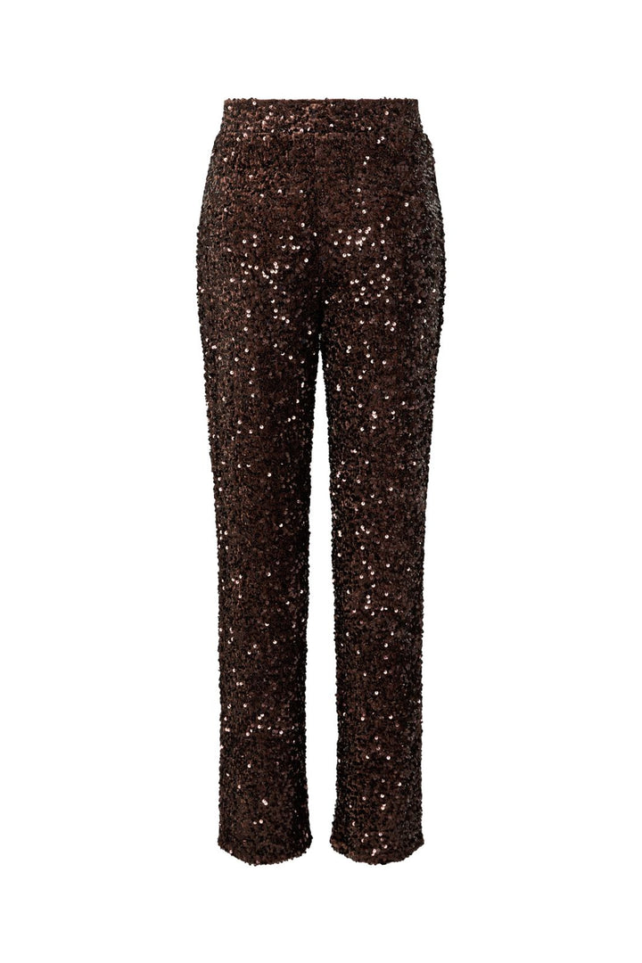 Pieces - Pckammy Wide Pant - 5114401 Chicory Coffee Brown Sequins