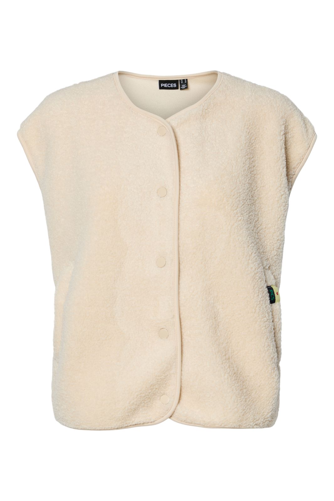 Pieces - Pckatty Teddy Vest - 4897815 Birch