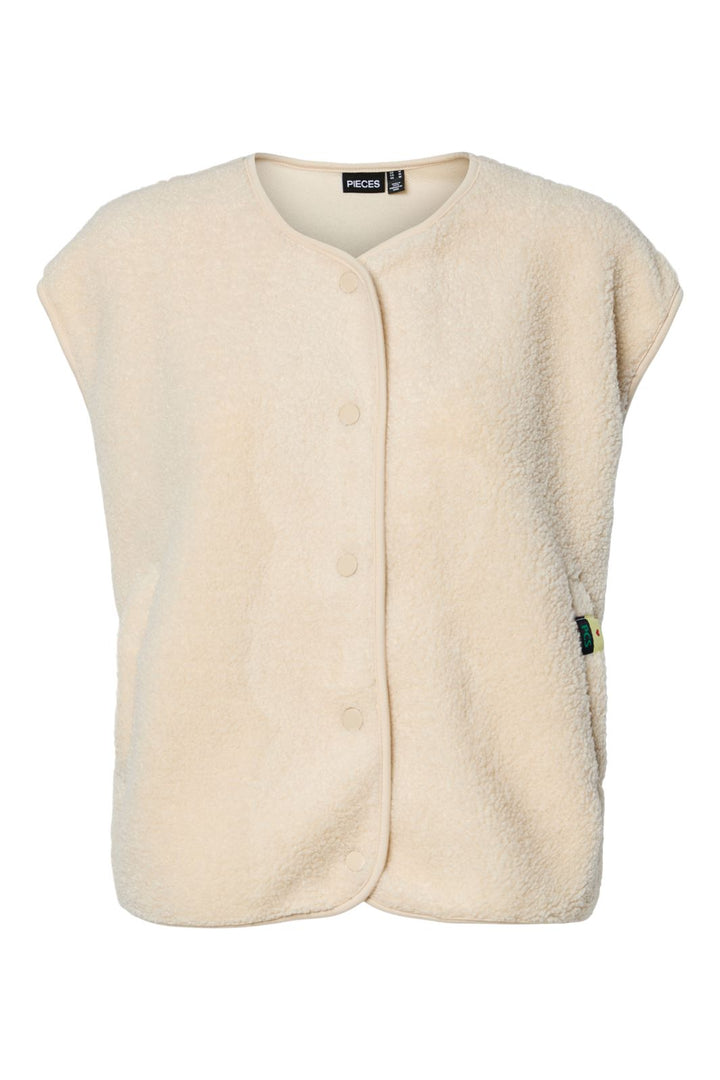 Pieces - Pckatty Teddy Vest - 4897815 Birch
