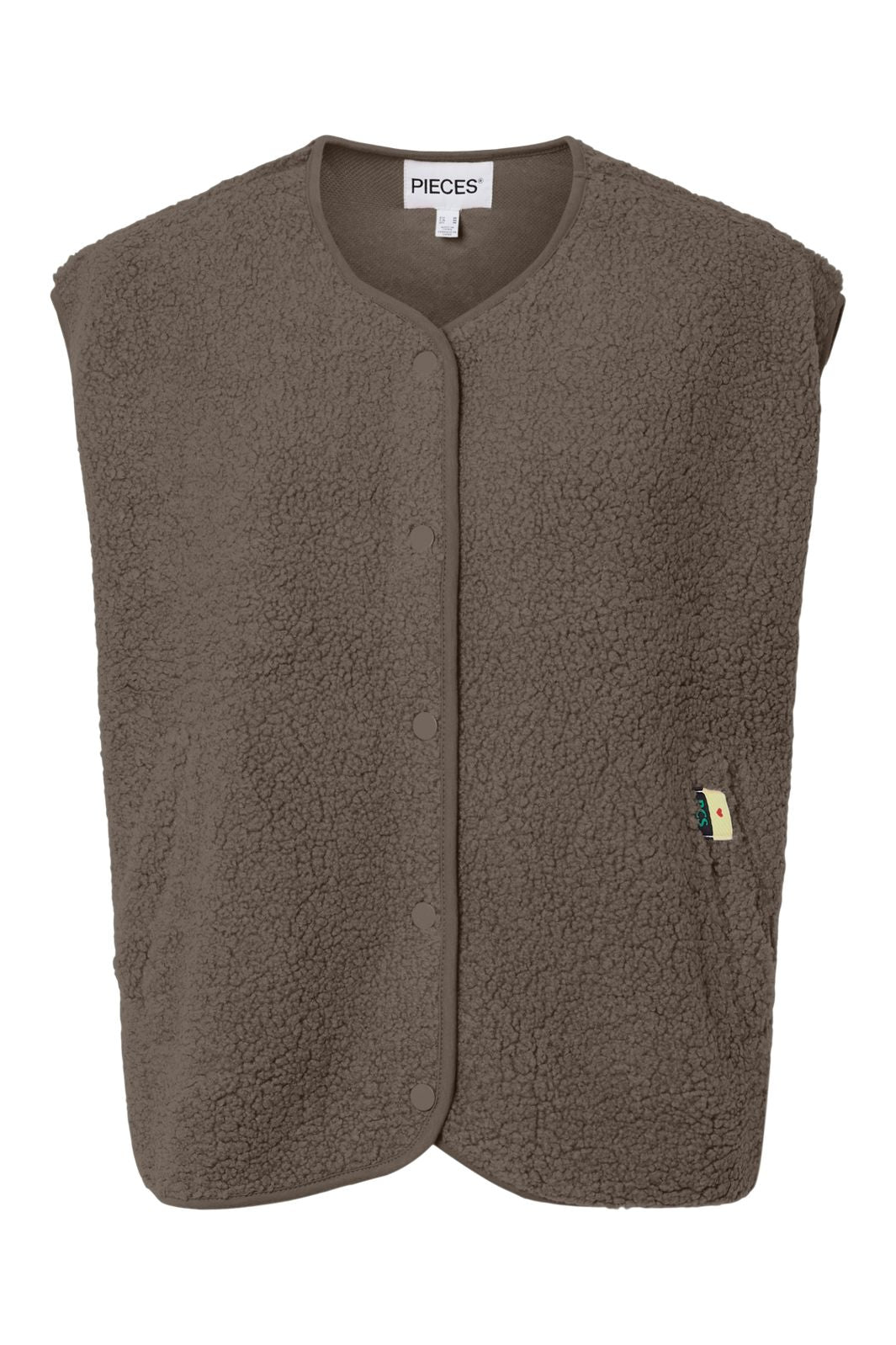 Pieces - Pckatty Teddy Vest - 5098427 Morel