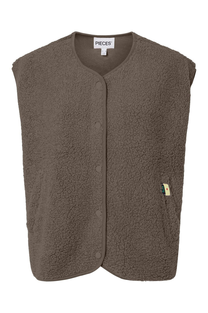 Pieces - Pckatty Teddy Vest - 5098427 Morel