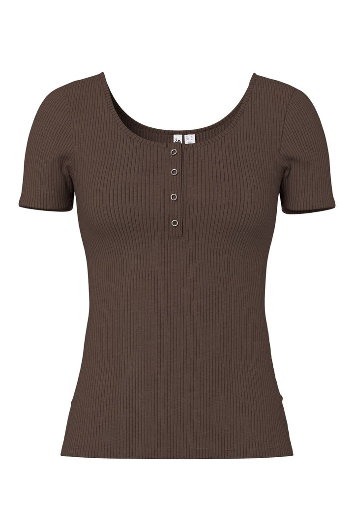 Pieces - Pckitte Ss Top - 5048719 Hot Fudge