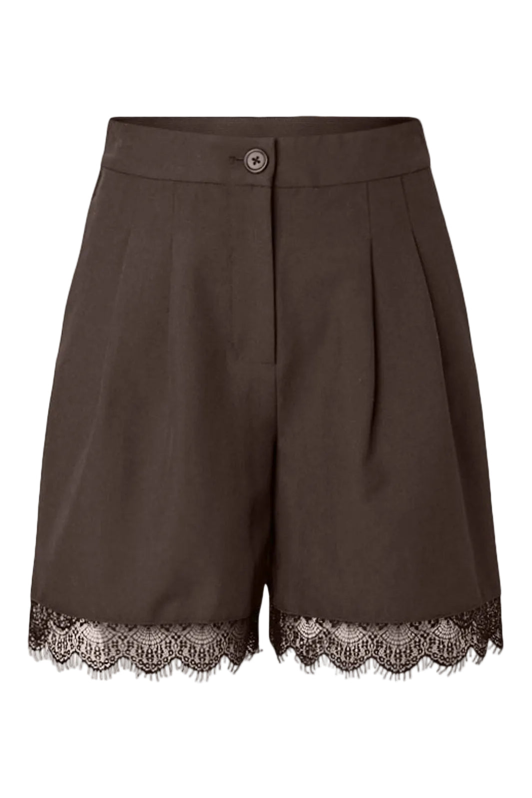 Pieces - Pcmaise Bosella Lace Detail Shorts Dm - 5161689 Hot Fudge
