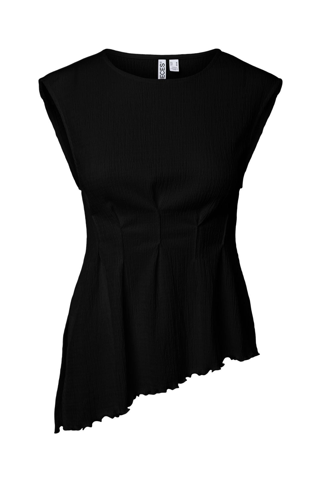 Pieces - Pcmalie Sl Asymetric Top - 5173833 Black