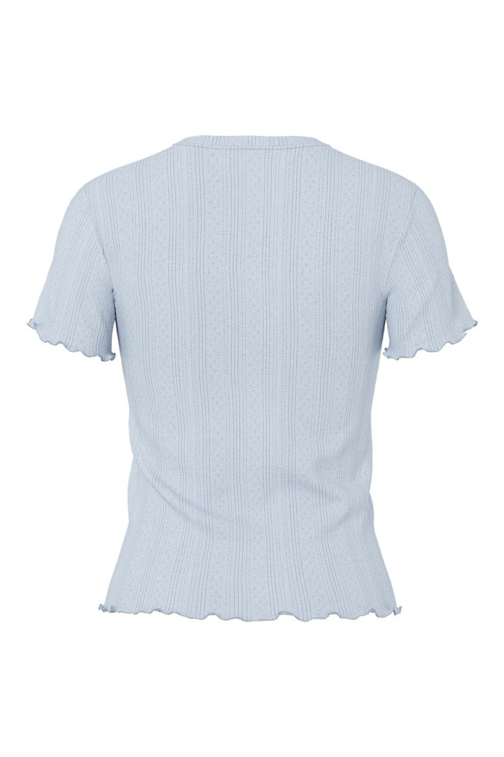 Pieces - Pcmarie Ss O-Neck Poin Top - 4798918 Cashmere Blue