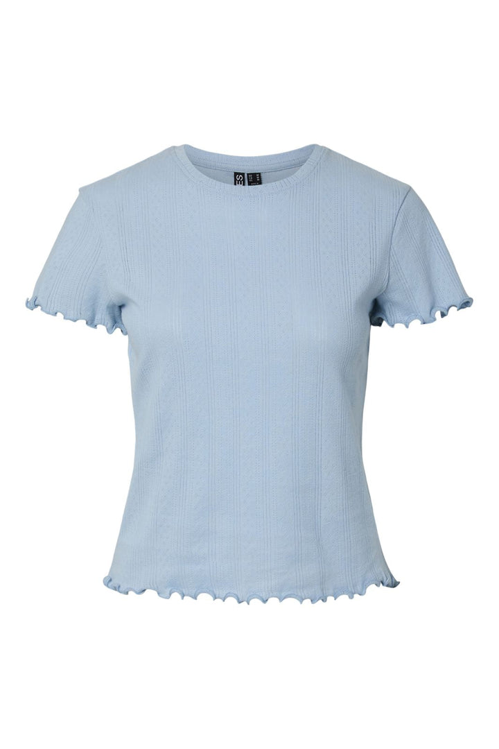 Pieces - Pcmarie Ss O-Neck Poin Top - 4798918 Cashmere Blue