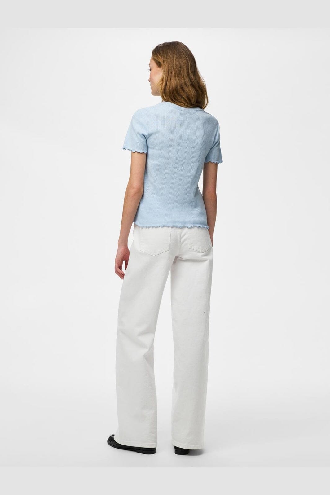 Pieces - Pcmarie Ss O-Neck Poin Top - 4798918 Cashmere Blue