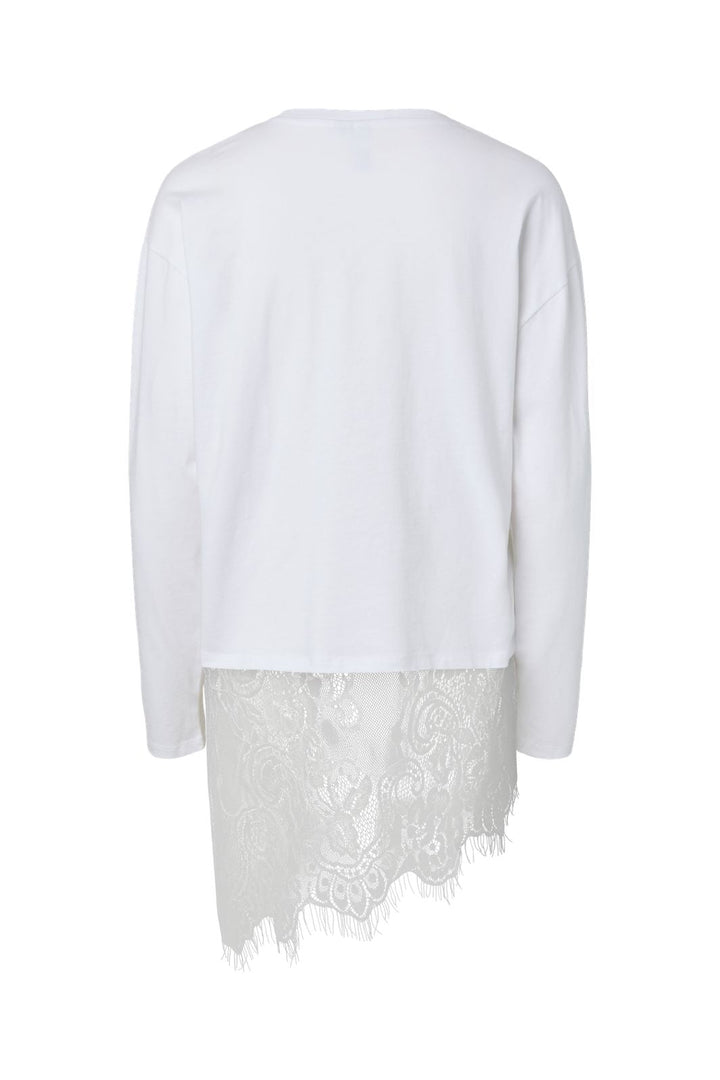 Pieces - Pcmave Ls Lace Top - 5205170 Bright White