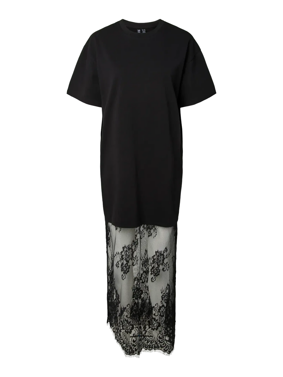 Pieces - Pcmave Ss Lace Long Dress - 5205151 Black Kjoler 