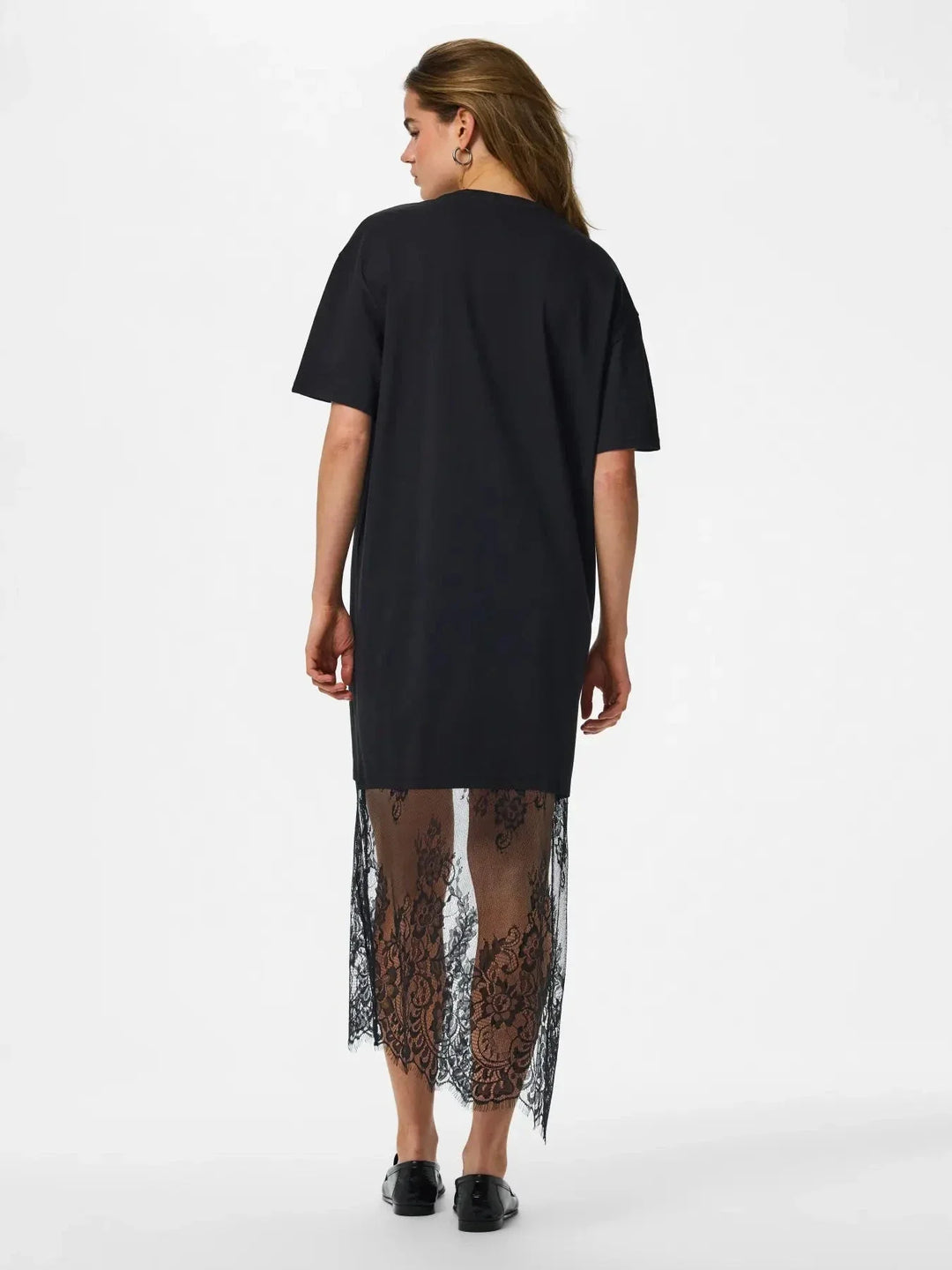 Pieces - Pcmave Ss Lace Long Dress - 5205151 Black Kjoler 