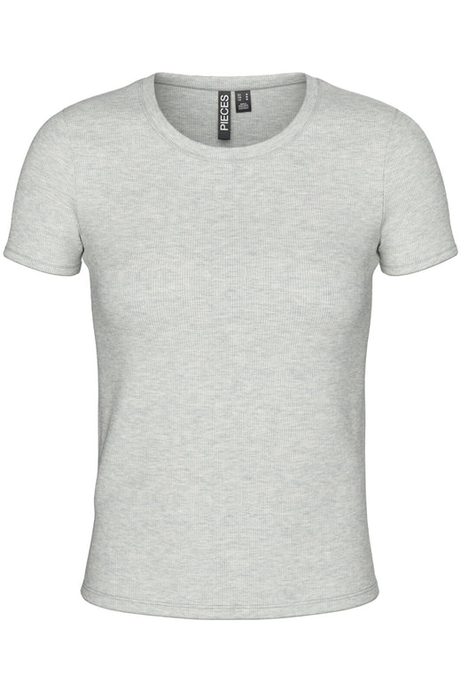 Pieces - Pcmay Ss Tee - 4640345 Light Grey Melange