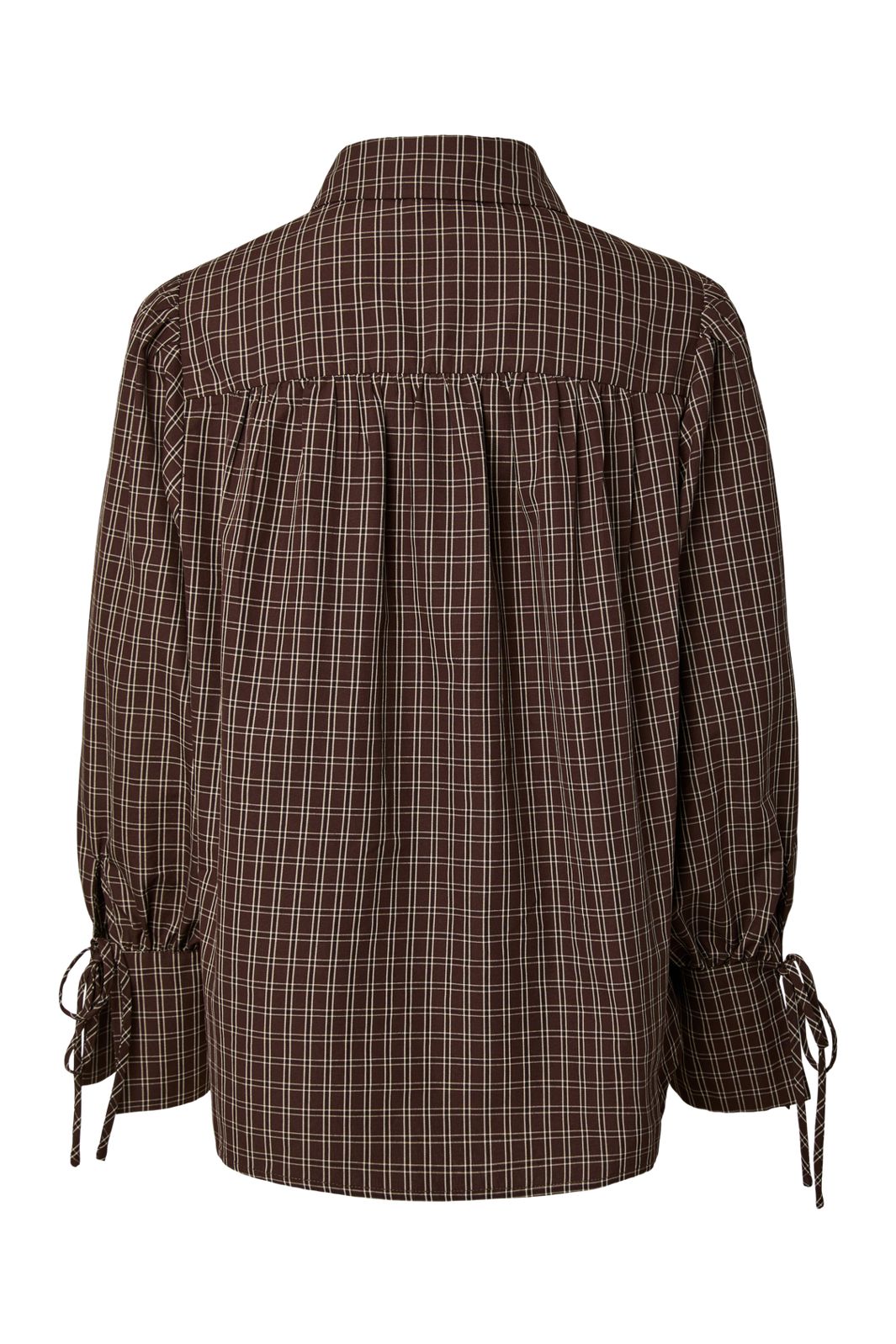 Pieces - Pcmaya June Ls Pleated Detail Shirt - 5170025 Hot Fudge Birch