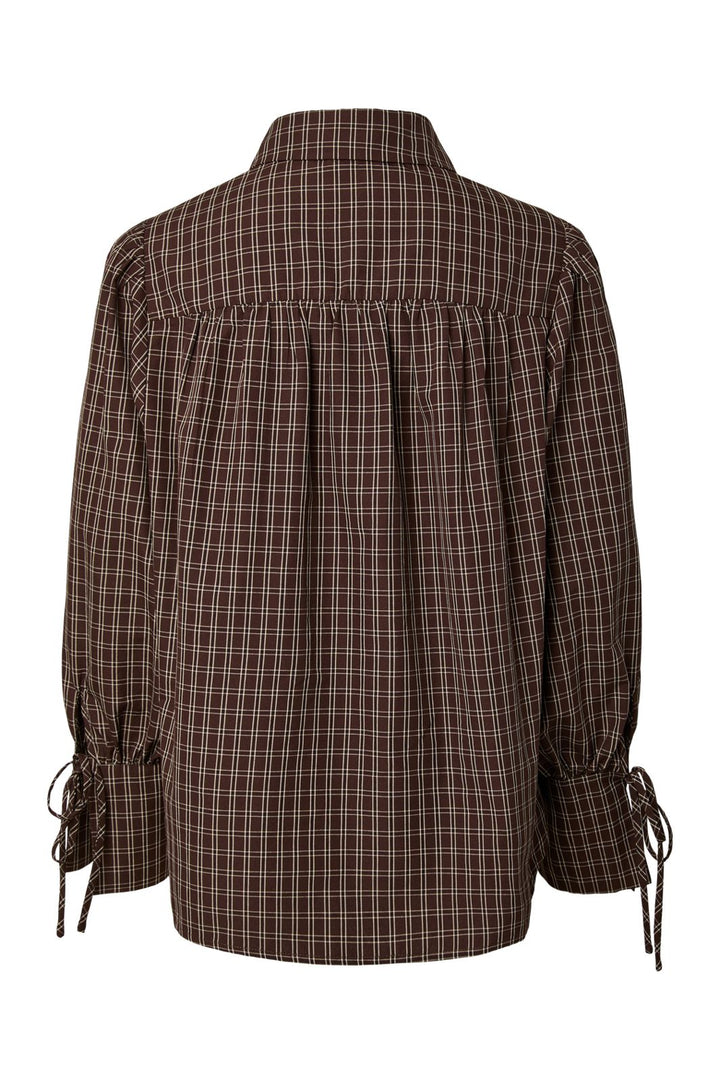 Pieces - Pcmaya June Ls Pleated Detail Shirt - 5170025 Hot Fudge Birch