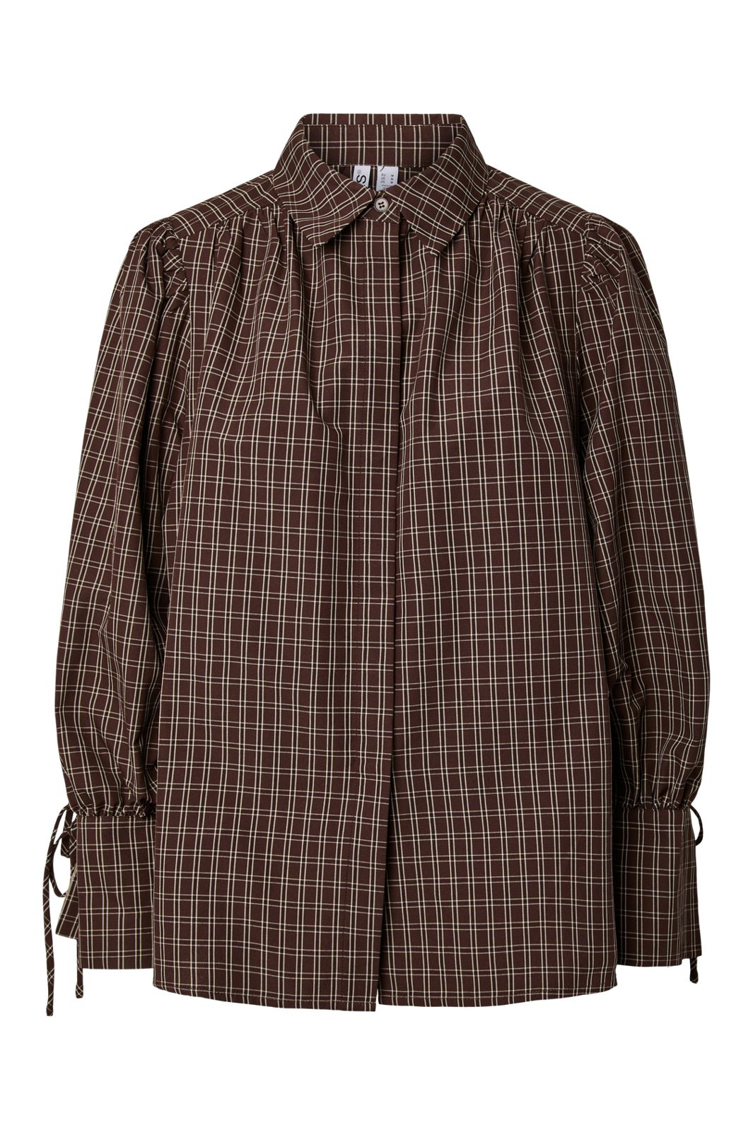 Pieces - Pcmaya June Ls Pleated Detail Shirt - 5170025 Hot Fudge Birch