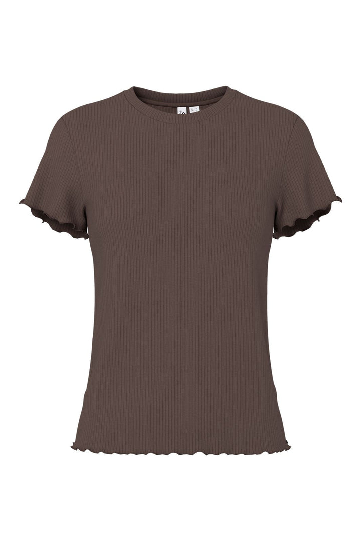 Pieces - Pcnicca Ss O-Neck Top - 5048764 Hot Fudge
