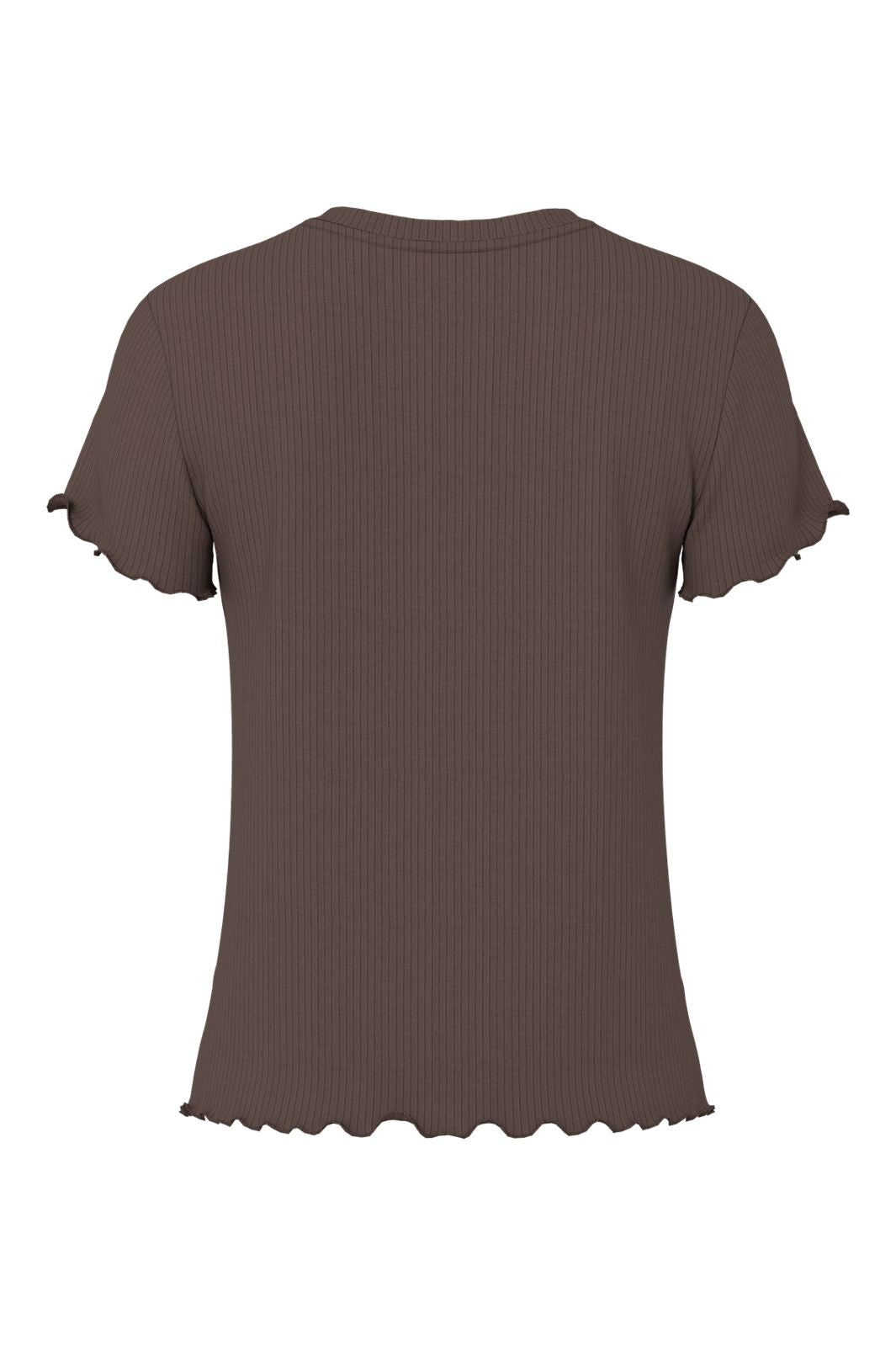 Pieces - Pcnicca Ss O-Neck Top - 5048764 Hot Fudge
