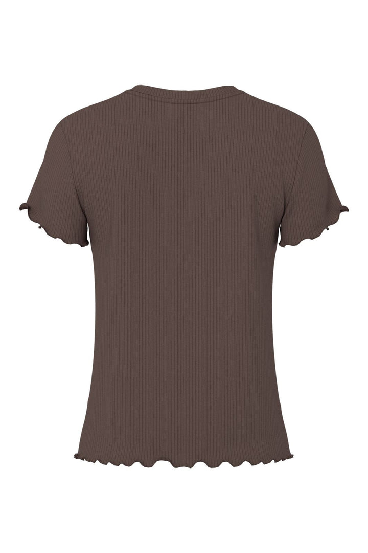 Pieces - Pcnicca Ss O-Neck Top - 5048764 Hot Fudge