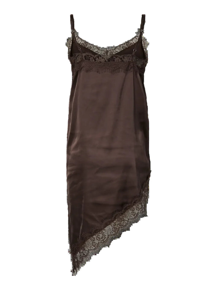 Pieces - Pcnomi Strap Satin Lace Dress - 5072989 Hot Fudge Kjoler 