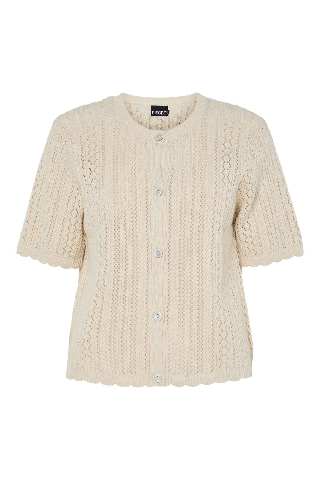 Pieces - Pcnuka Ss O-Neck Knit Cardigan - 4897931 Birch