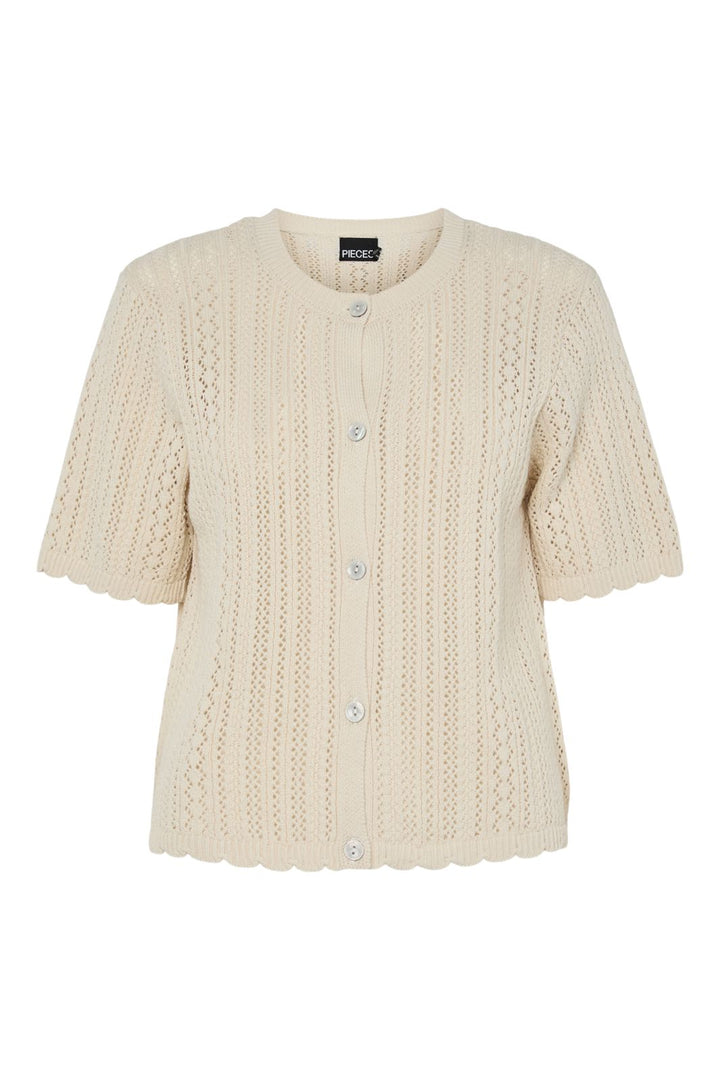 Pieces - Pcnuka Ss O-Neck Knit Cardigan - 4897931 Birch