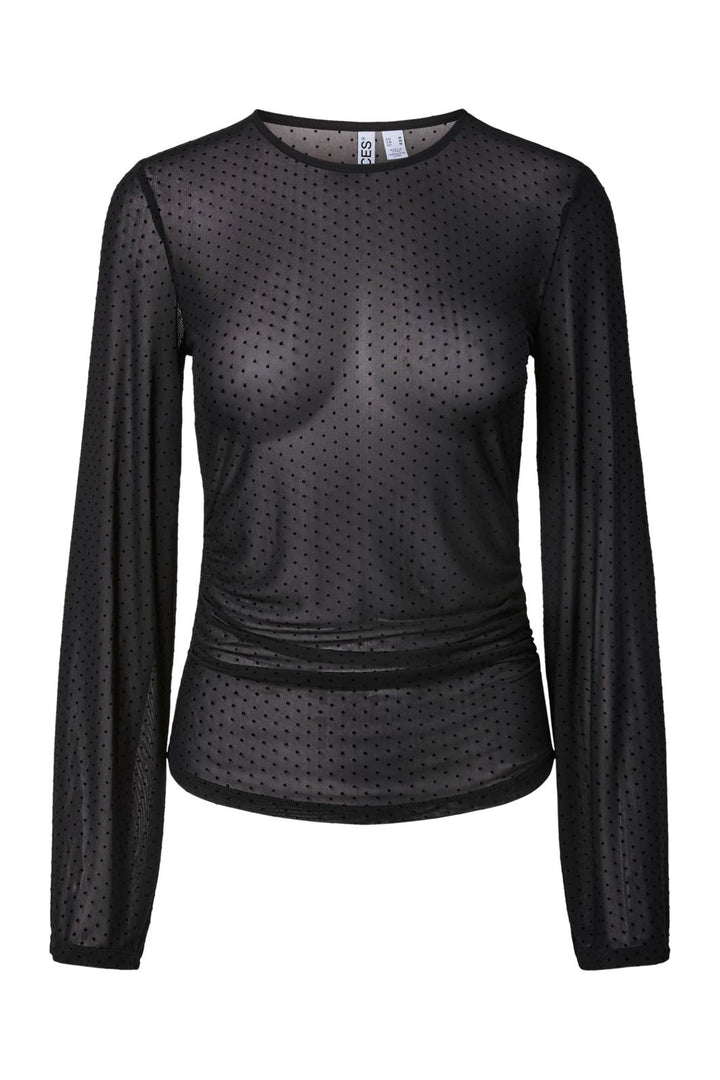 Pieces - Pcorine Alli Ls Mesh Top - 5222287 Black