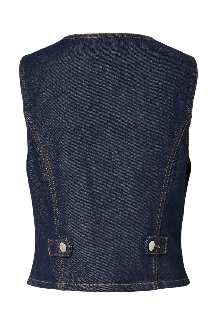 Pieces - Pcpam Denim Vest - 5017748 Dark Blue Denim Rinse
