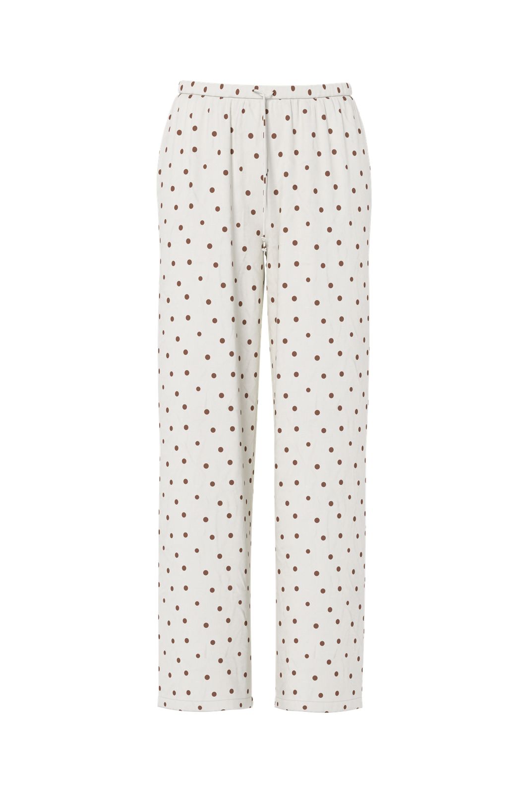 Pieces - Pcpia Lw Tie Pants - 5082866 Birch Downtown Brown Polka Dots