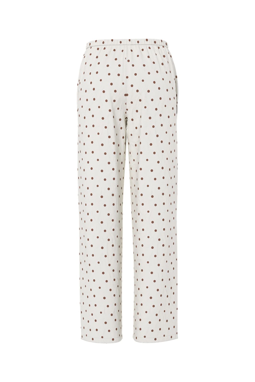Pieces - Pcpia Lw Tie Pants - 5082866 Birch Downtown Brown Polka Dots