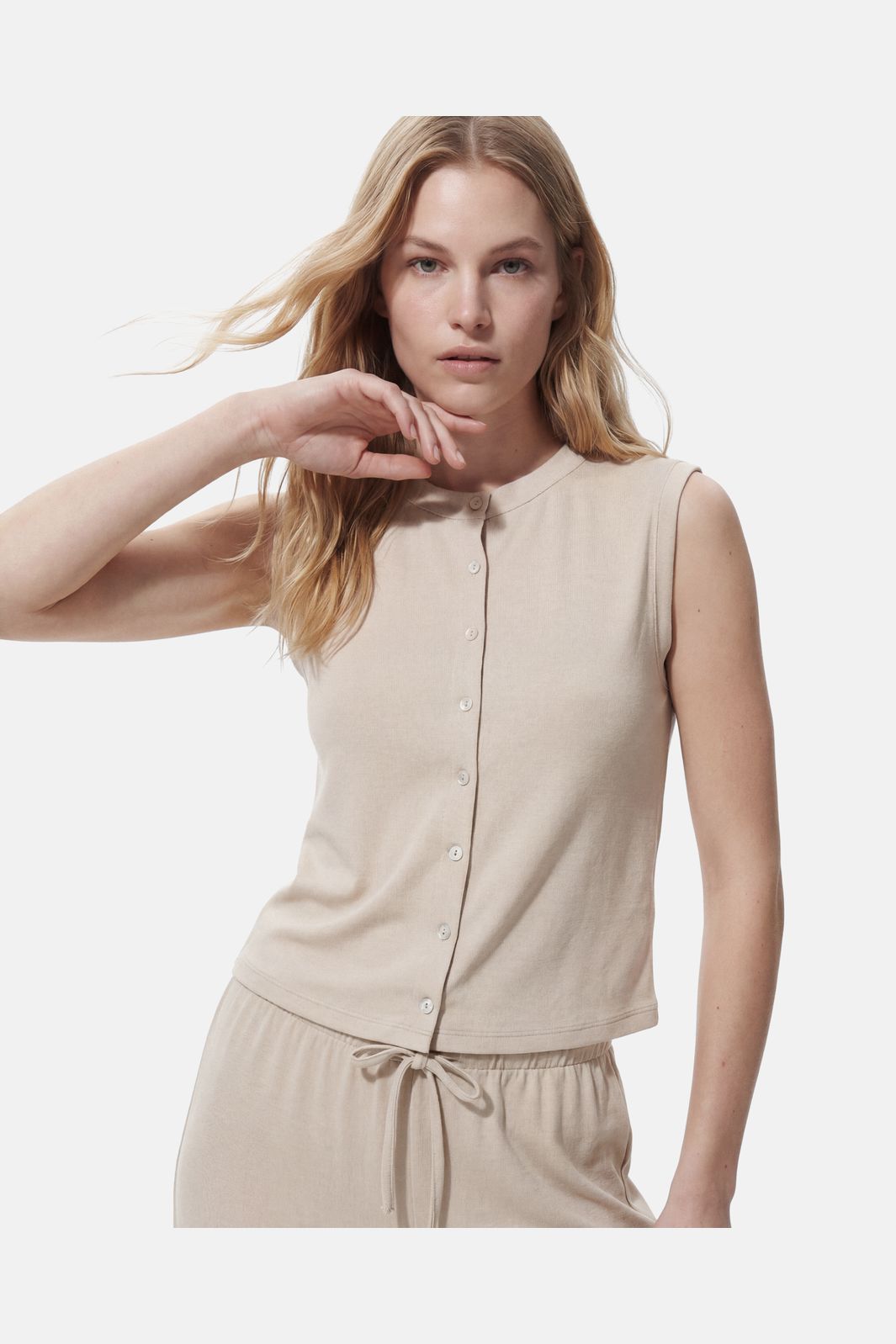 Pieces - Pcpimi Ss Vest Pwp - 5016658 Silver Lining