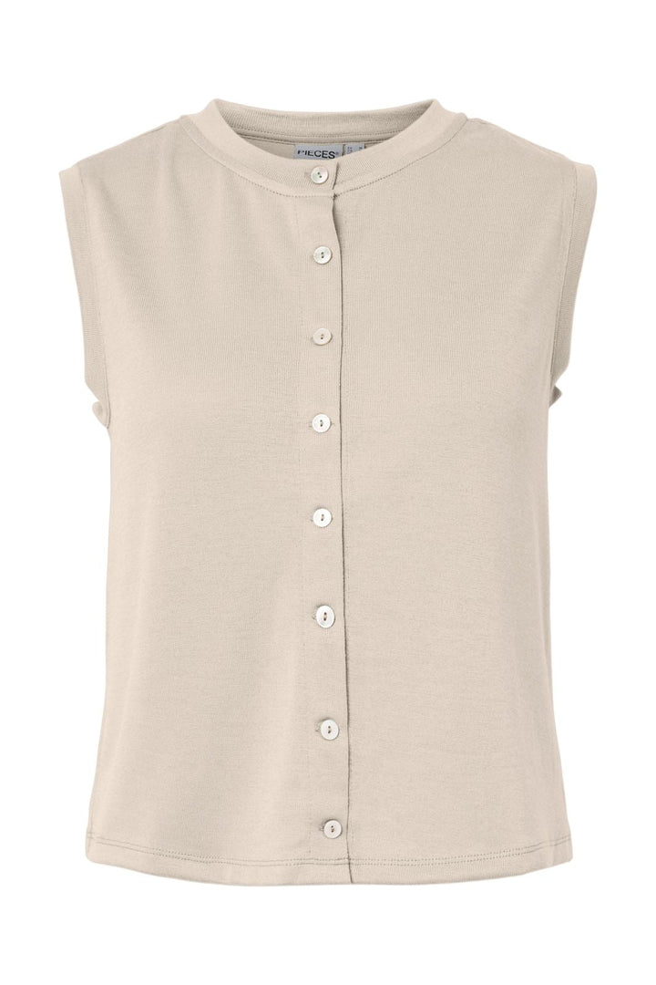 Pieces - Pcpimi Ss Vest Pwp - 5016658 Silver Lining