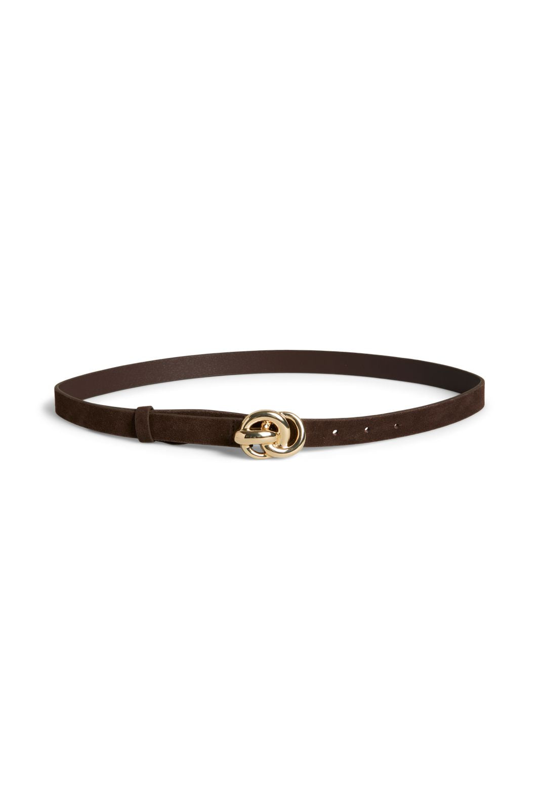 Pieces - Pcpora Suede Jeans Belt - 5023445 Chicory Coffee Gold Trim