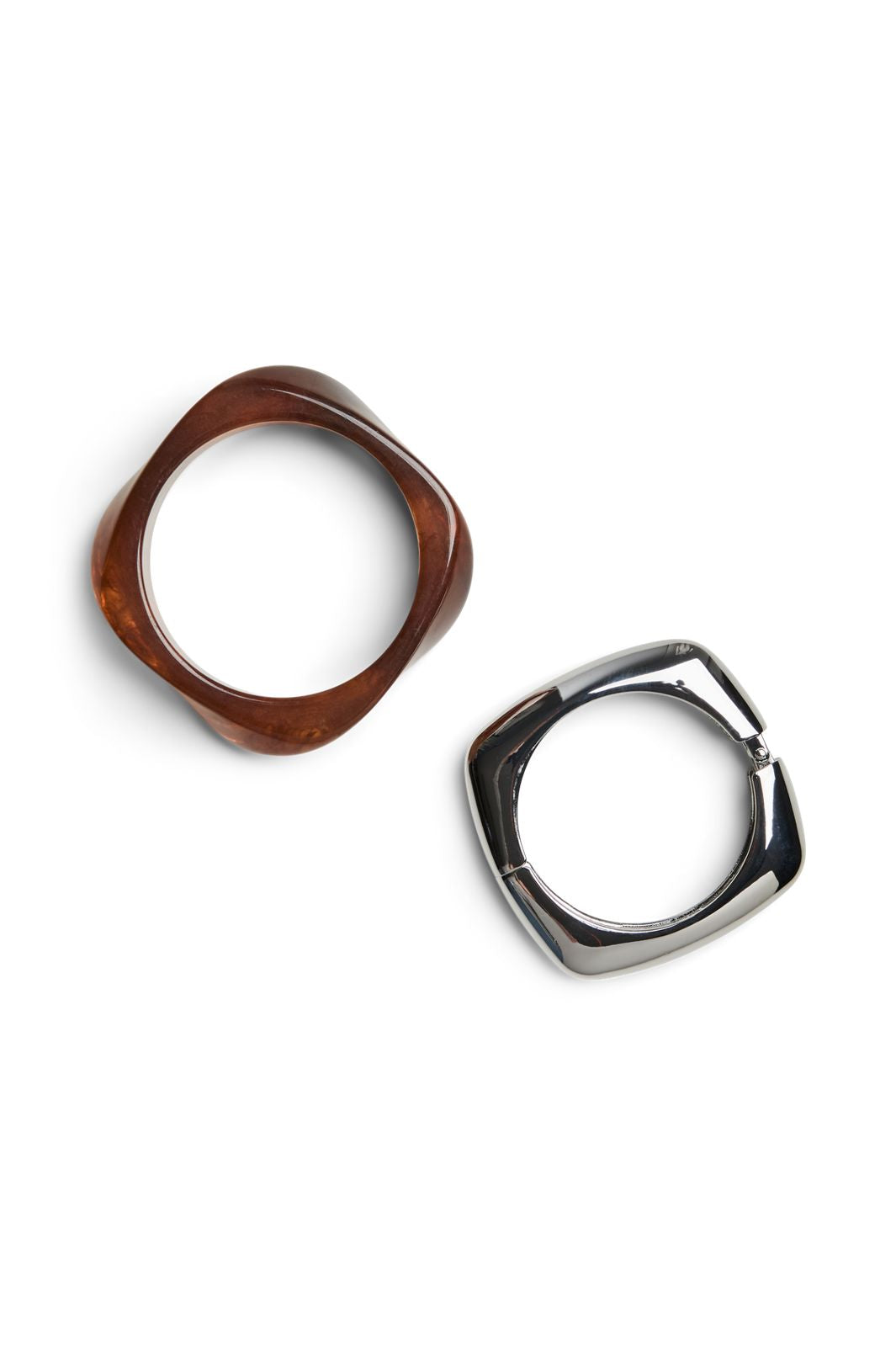 Pieces - Pcregitta D Bracelet 2-Pack - 4884909 Silver Colour Brown