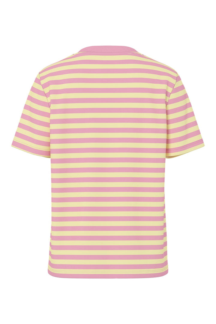 Pieces - Pcria Ss Tee Multicol Stripes - 5164962 French Vanilla Sea Pink